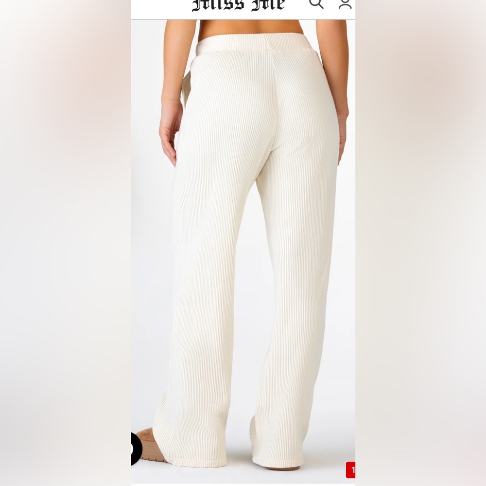 Miss Me Nara Ribbed
Sweatpants 
Cream White